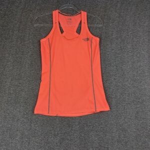 THE NORTH FACE WOMEN CORAL PINK ORANGE HI VIZ FLASH DRY XD RACERBACK TANK TOP XS